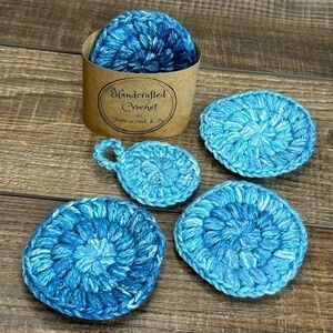 Handcrafted Crochet Face Round Makeup Remover Scrubbies Set Cotton Yarn
